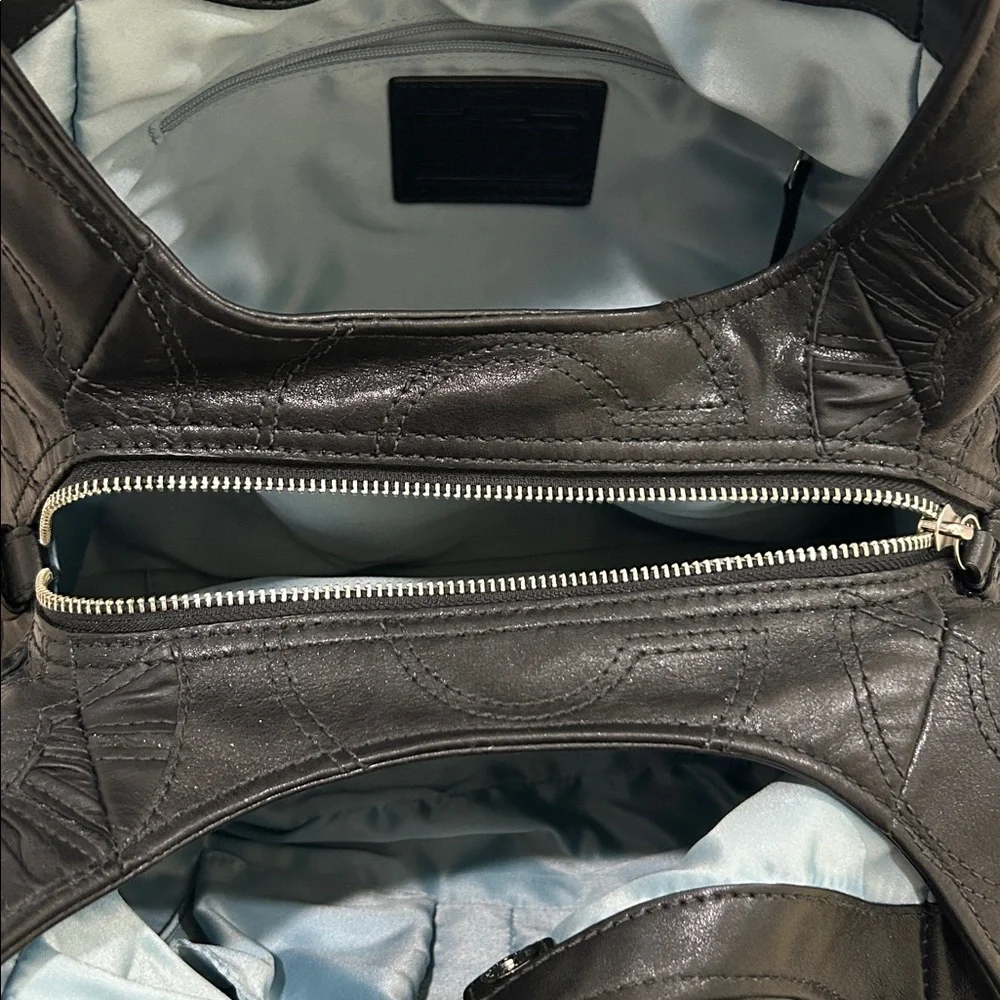 Coach (EUC) Madison Op Art Maggie Embellished Leather Shoulder Bag